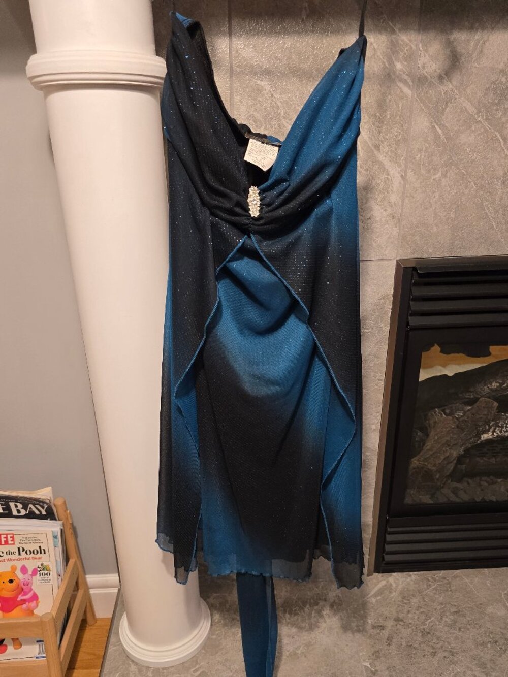 Vintage Jessica Y2K Sparkly Ombré Halter Dress - Made in Canada - Size 6
